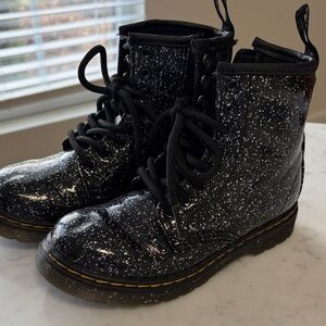 Dr. Martens Black Sparkle Leather Boots